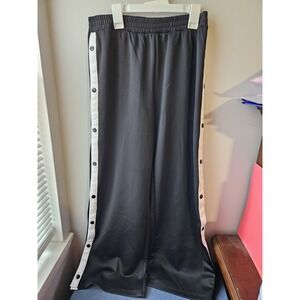 Art Class Girls XXL (16/18) Black Snap Side Track Pants White Stripe Wide Leg